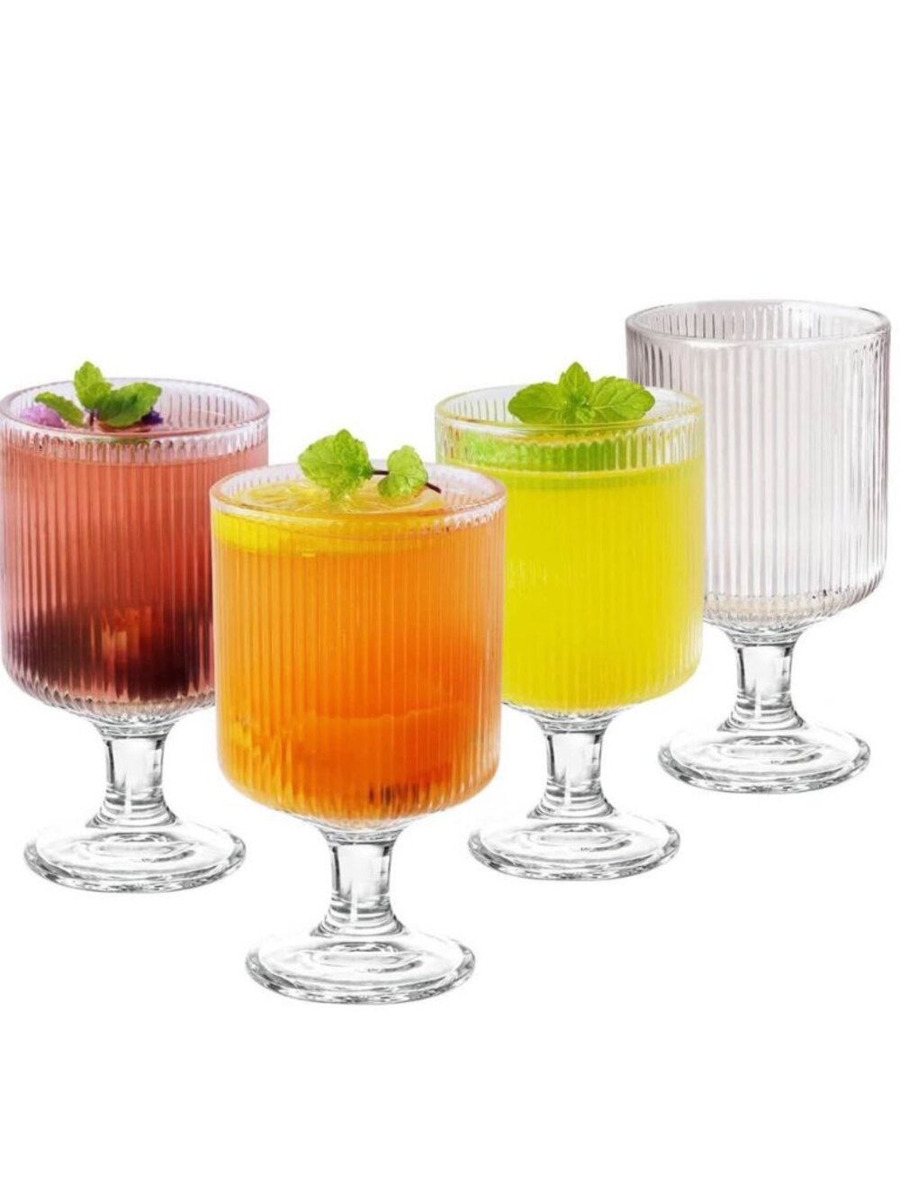 NEW in Box! Vintage-style Cocktail Goblet Glassware Set of 4
